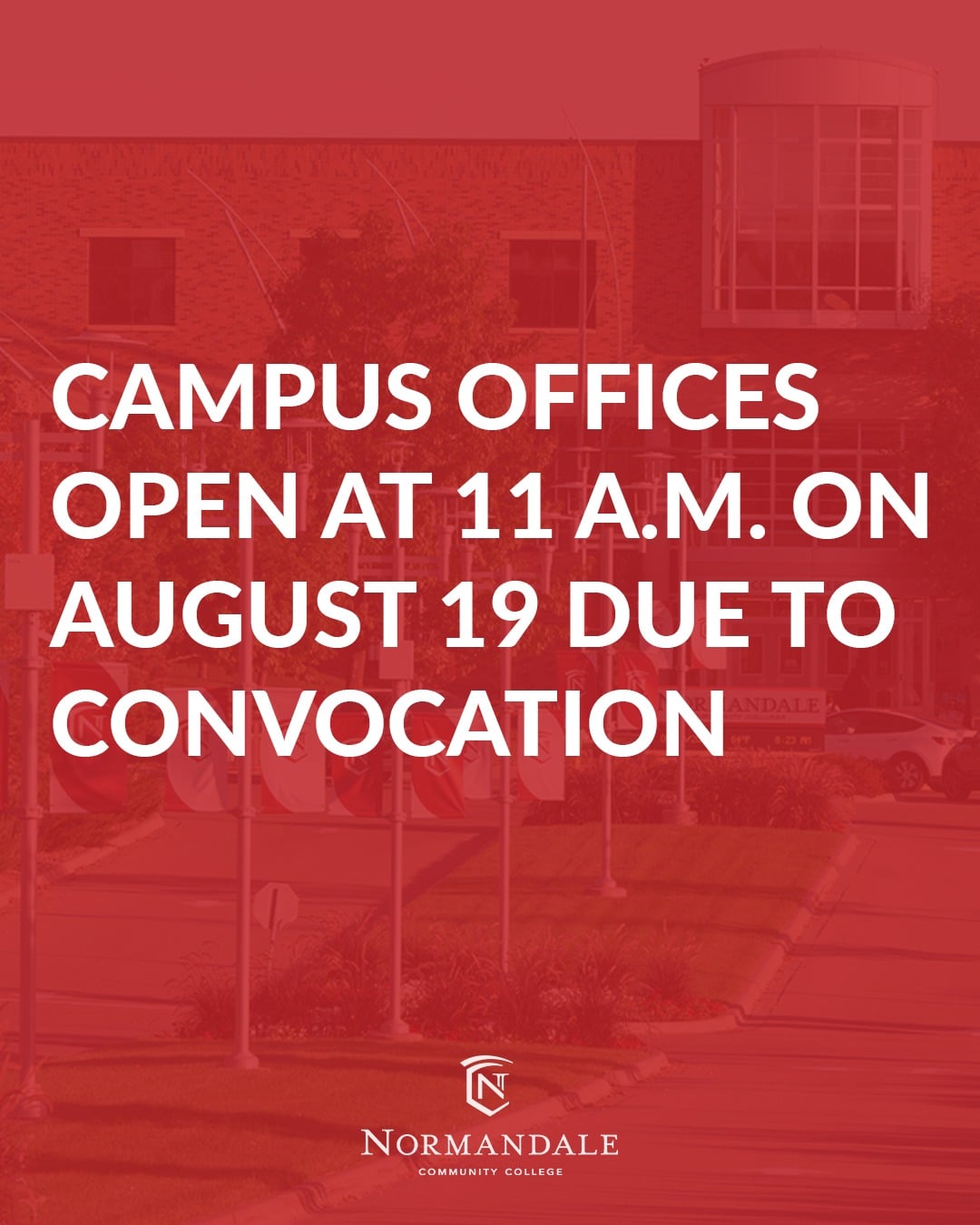 Campus offices will be closed tomorrow morning for our annual convocation, and will reopen at 11:00 a.m. Thank you for y...