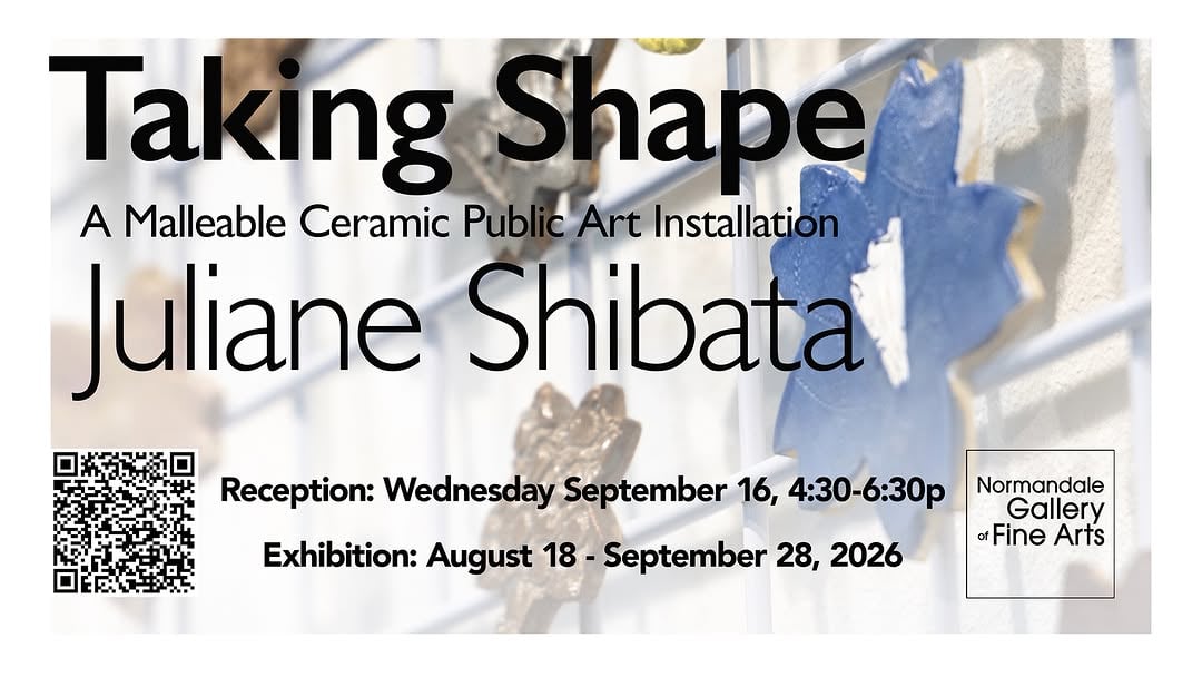 Public Artist Reception on Wednesday September 16, 4:30-7pm! We are so excited to invite everyone to visit "Taking Shape...